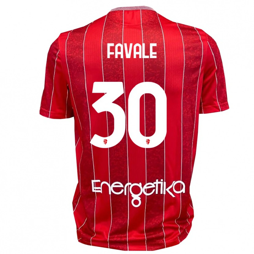 Danxen Kinder Giulio Favale #30 Rot Weiß Auswärtstrikot Trikot 2025/26 T-Shirt