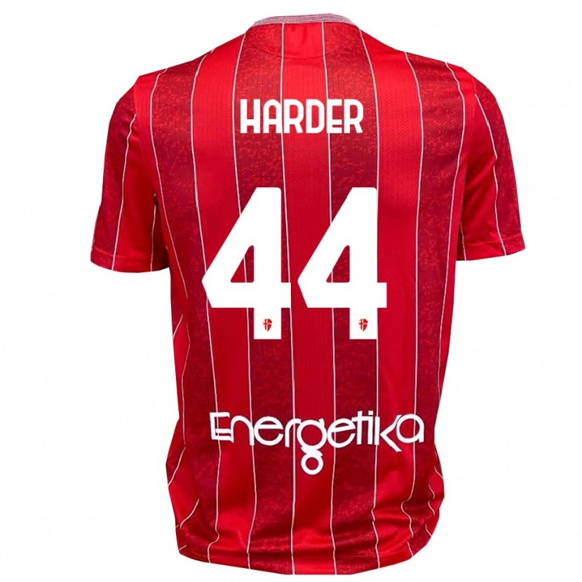 Danxen Kinder Jonas Harder #44 Rot Weiß Auswärtstrikot Trikot 2025/26 T-Shirt