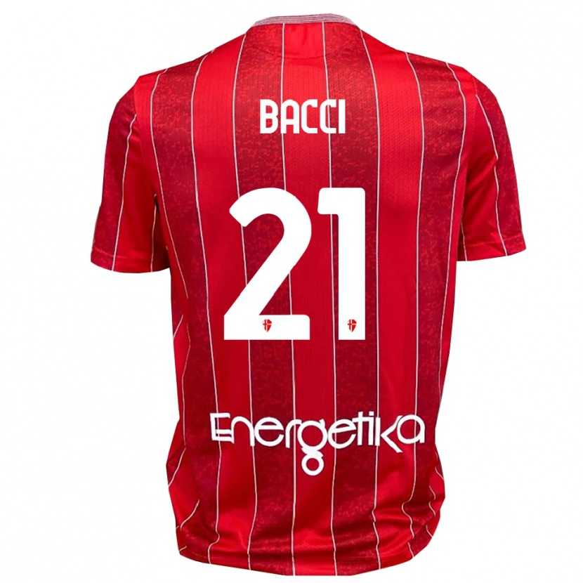 Danxen Kinder Jacopo Bacci #21 Rot Weiß Auswärtstrikot Trikot 2025/26 T-Shirt