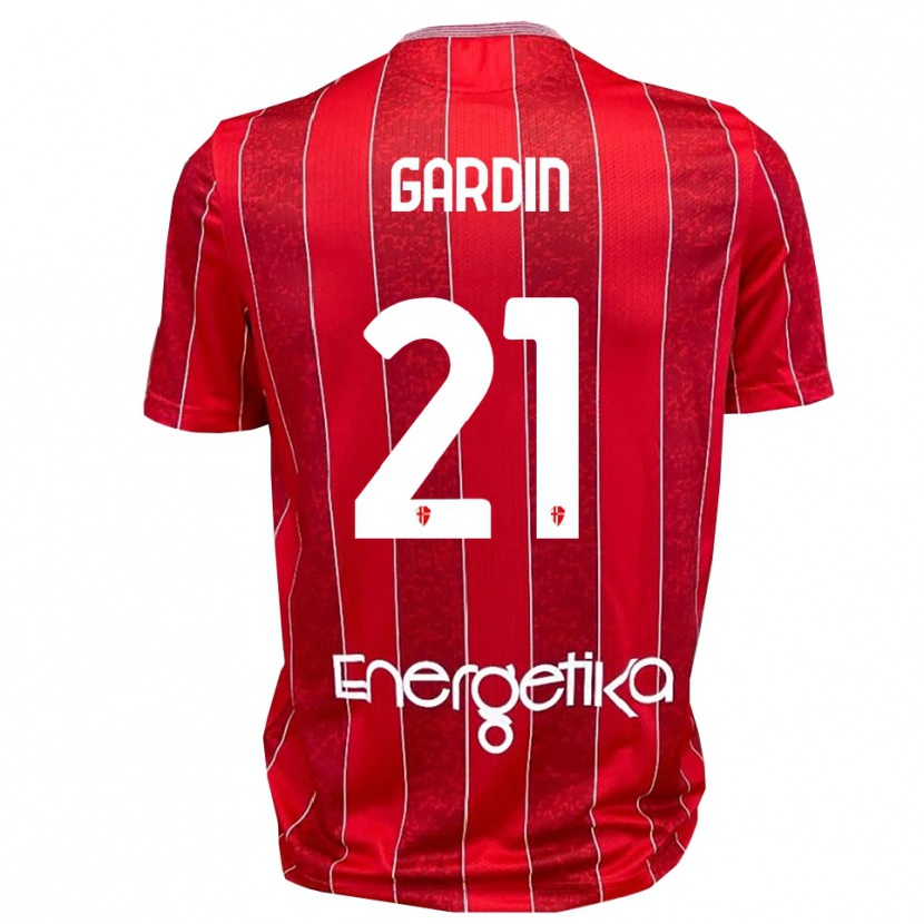 Danxen Kinder Mattia Gardin #21 Rot Weiß Auswärtstrikot Trikot 2025/26 T-Shirt