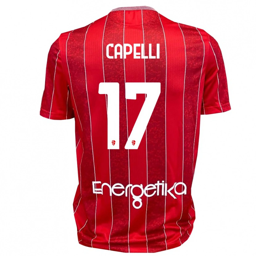 Danxen Kinder Alessandro Capelli #17 Rot Weiß Auswärtstrikot Trikot 2025/26 T-Shirt