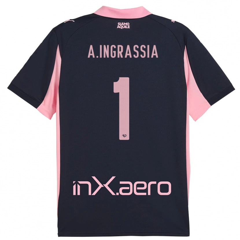 Danxen Kinder Antonio Ingrassia #1 Marineblau Pink Auswärtstrikot Trikot 2025/26 T-Shirt