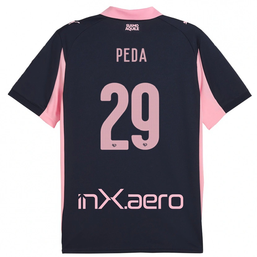 Danxen Kinder Patryk Peda #29 Marineblau Pink Auswärtstrikot Trikot 2025/26 T-Shirt