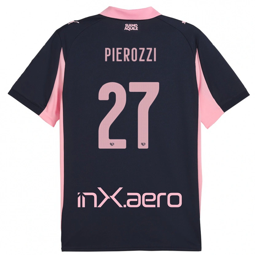Danxen Kinder Niccolò Pierozzi #27 Marineblau Pink Auswärtstrikot Trikot 2025/26 T-Shirt