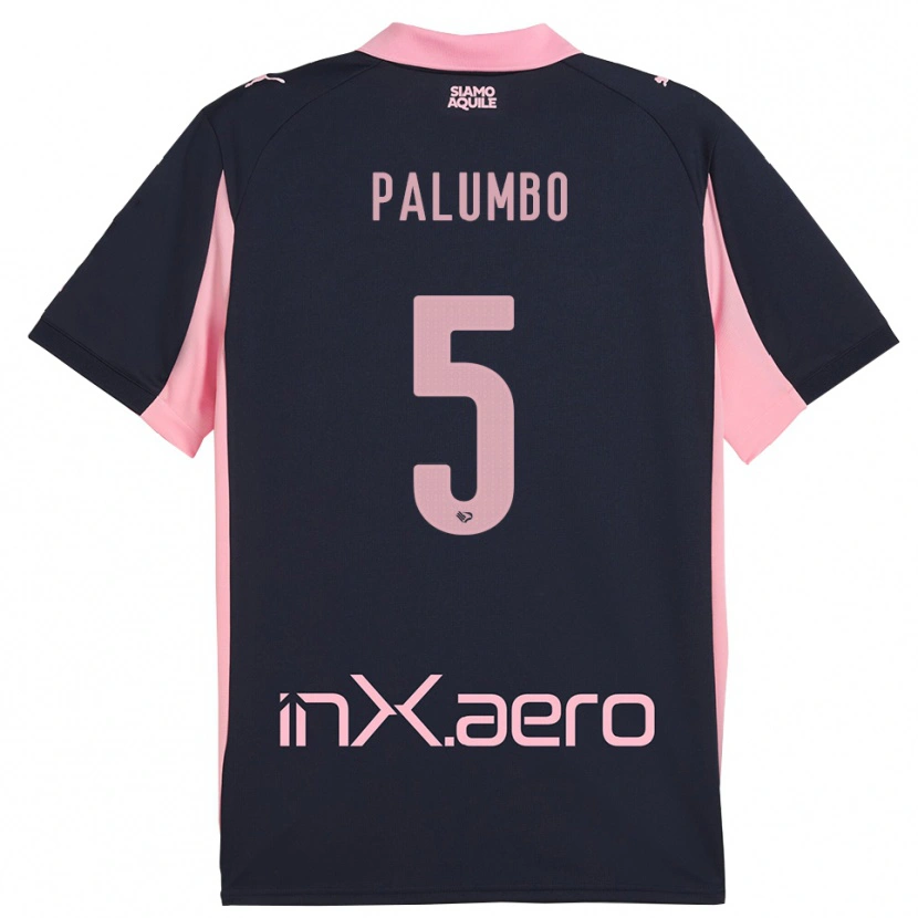 Danxen Kinder Antonio Palumbo #5 Marineblau Pink Auswärtstrikot Trikot 2025/26 T-Shirt