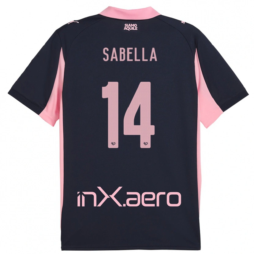 Danxen Kinder Alberto Sabella #14 Marineblau Pink Auswärtstrikot Trikot 2025/26 T-Shirt