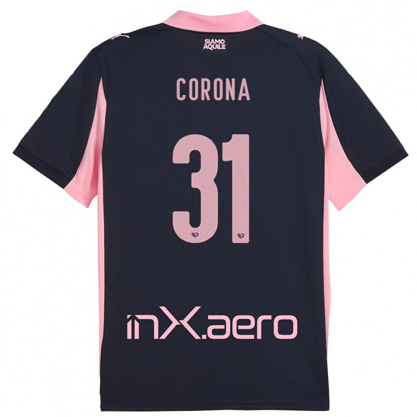 Danxen Kinder Giacomo Corona #31 Marineblau Pink Auswärtstrikot Trikot 2025/26 T-Shirt