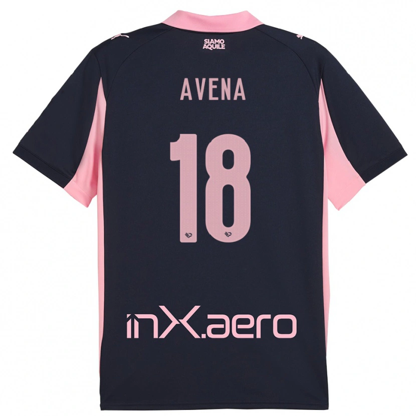 Danxen Kinder Pietro Avena #18 Marineblau Pink Auswärtstrikot Trikot 2025/26 T-Shirt