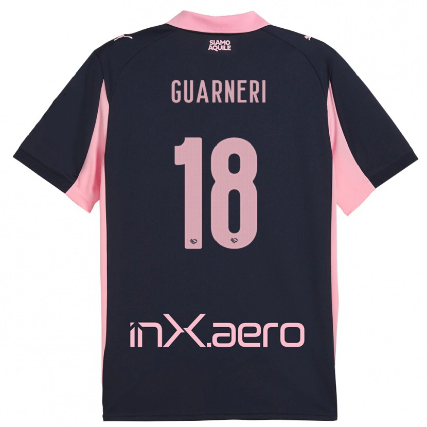 Danxen Kinder Davide Guarneri #18 Marineblau Pink Auswärtstrikot Trikot 2025/26 T-Shirt