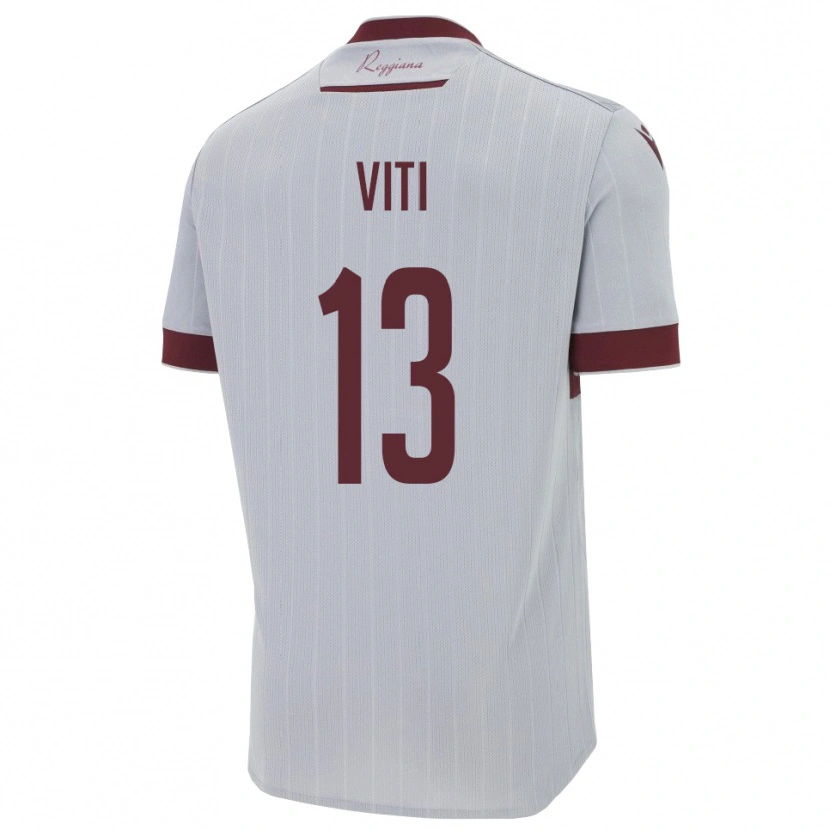 Danxen Kinder Jacopo Viti #13 Burgund Weiß Auswärtstrikot Trikot 2025/26 T-Shirt