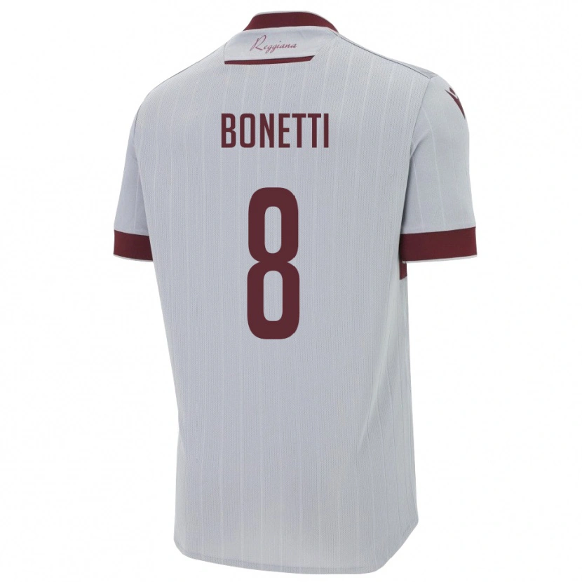 Danxen Kinder Simone Bonetti #8 Burgund Weiß Auswärtstrikot Trikot 2025/26 T-Shirt