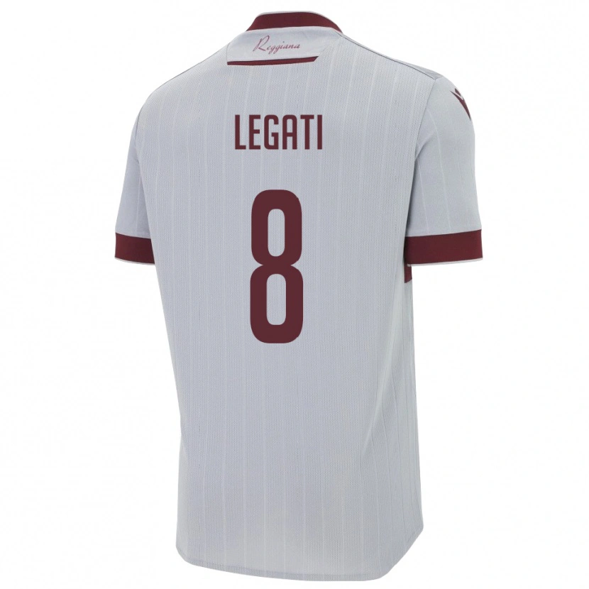 Danxen Kinder Mattia Legati #8 Burgund Weiß Auswärtstrikot Trikot 2025/26 T-Shirt