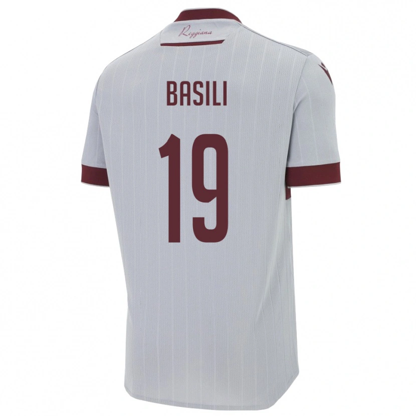 Danxen Kinder Damiano Basili #19 Burgund Weiß Auswärtstrikot Trikot 2025/26 T-Shirt