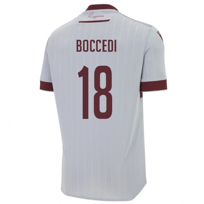 Danxen Kinder Alessandro Boccedi #18 Burgund Weiß Auswärtstrikot Trikot 2025/26 T-Shirt