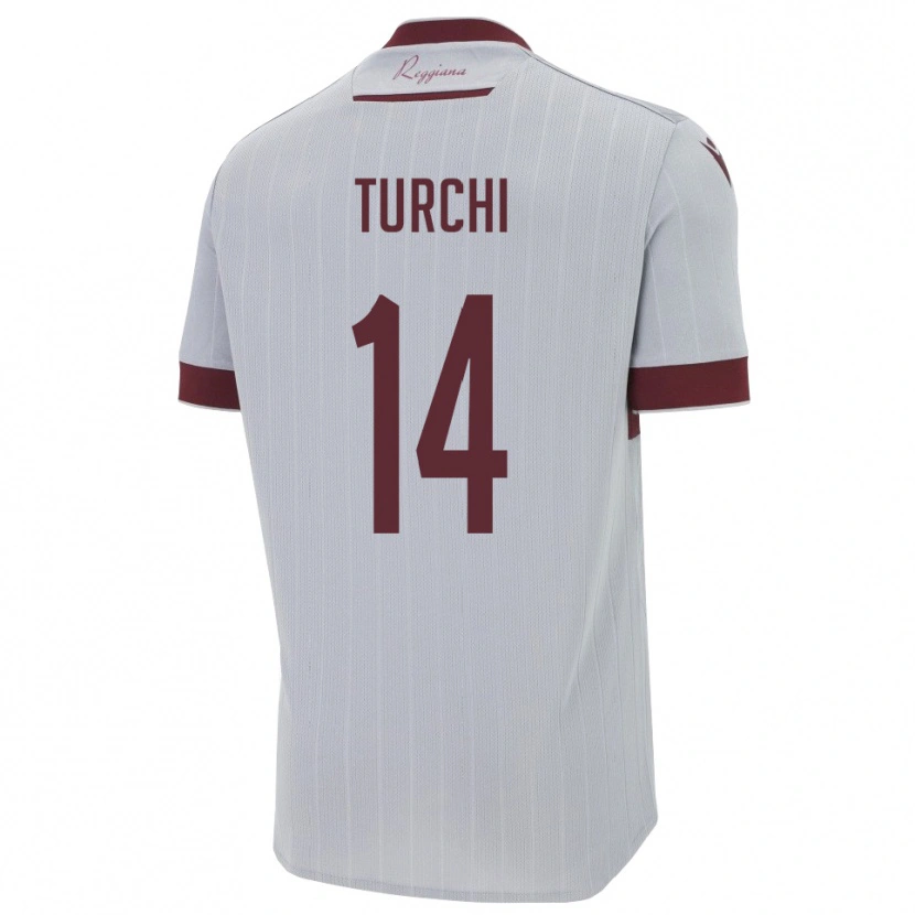 Danxen Kinder Nicolò Turchi #14 Burgund Weiß Auswärtstrikot Trikot 2025/26 T-Shirt