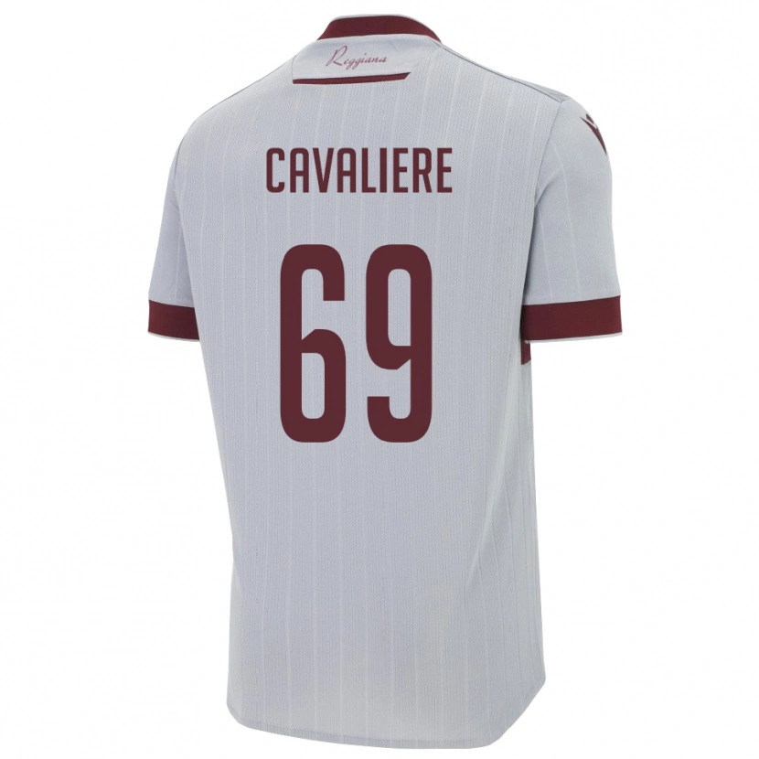 Danxen Kinder Edoardo Cavaliere #69 Burgund Weiß Auswärtstrikot Trikot 2025/26 T-Shirt