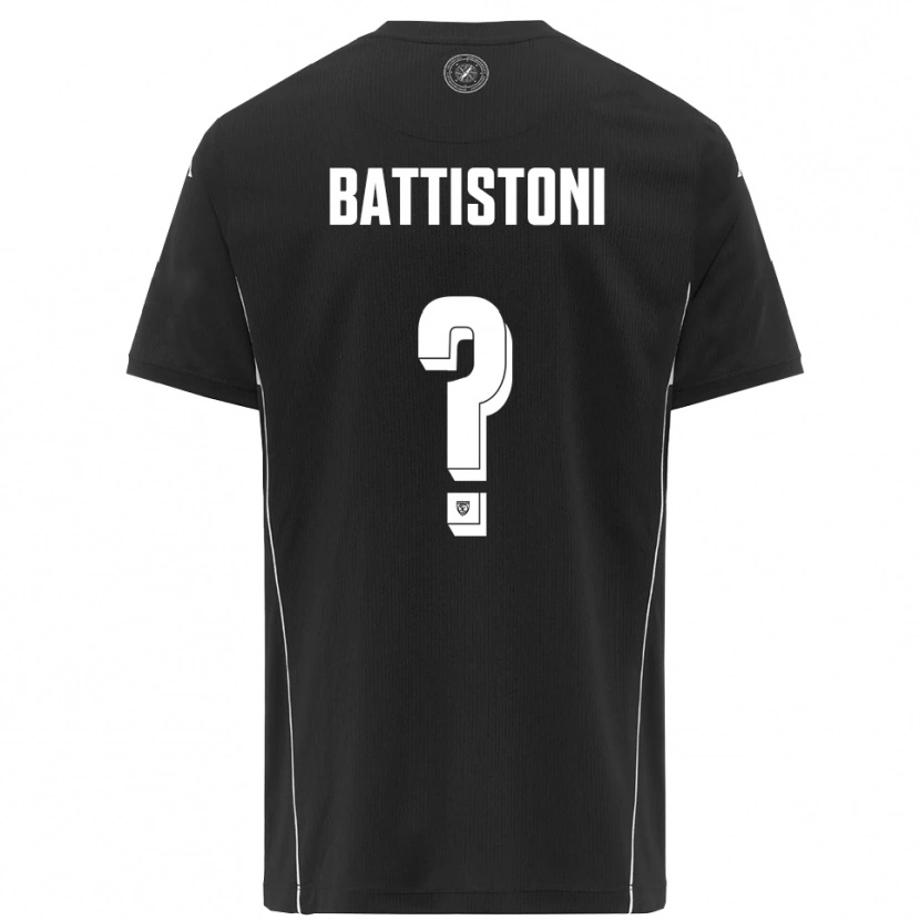 Danxen Kinder Gabriele Battistoni #0 Schwarz Weiß Auswärtstrikot Trikot 2025/26 T-Shirt