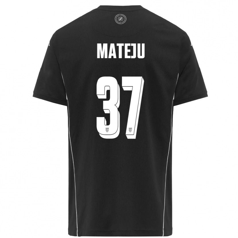 Danxen Kinder Ales Mateju #37 Schwarz Weiß Auswärtstrikot Trikot 2025/26 T-Shirt