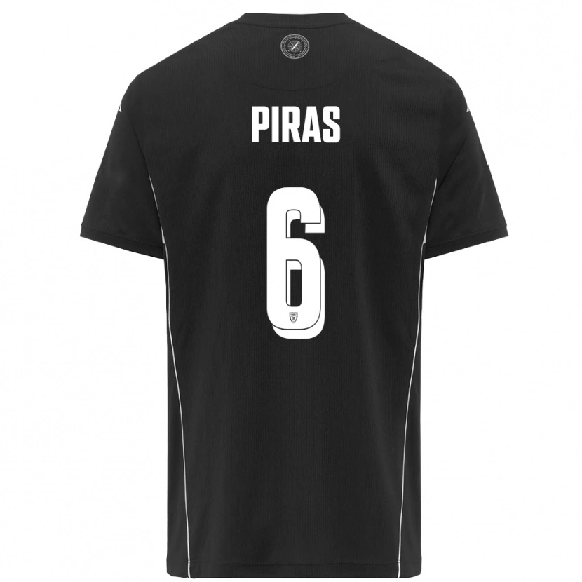 Danxen Kinder Filippo Piras #6 Schwarz Weiß Auswärtstrikot Trikot 2025/26 T-Shirt
