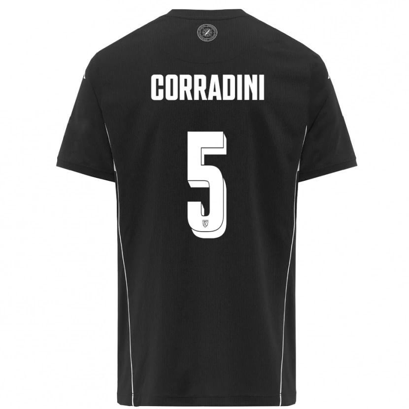 Danxen Kinder Giovanni Corradini #5 Schwarz Weiß Auswärtstrikot Trikot 2025/26 T-Shirt