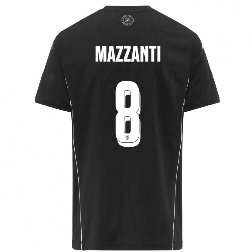 Danxen Kinder Tommaso Mazzanti #8 Schwarz Weiß Auswärtstrikot Trikot 2025/26 T-Shirt