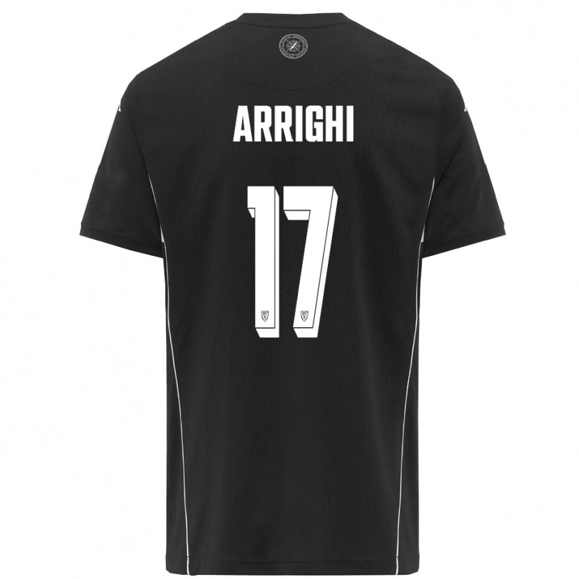 Danxen Kinder Matteo Arrighi #17 Schwarz Weiß Auswärtstrikot Trikot 2025/26 T-Shirt