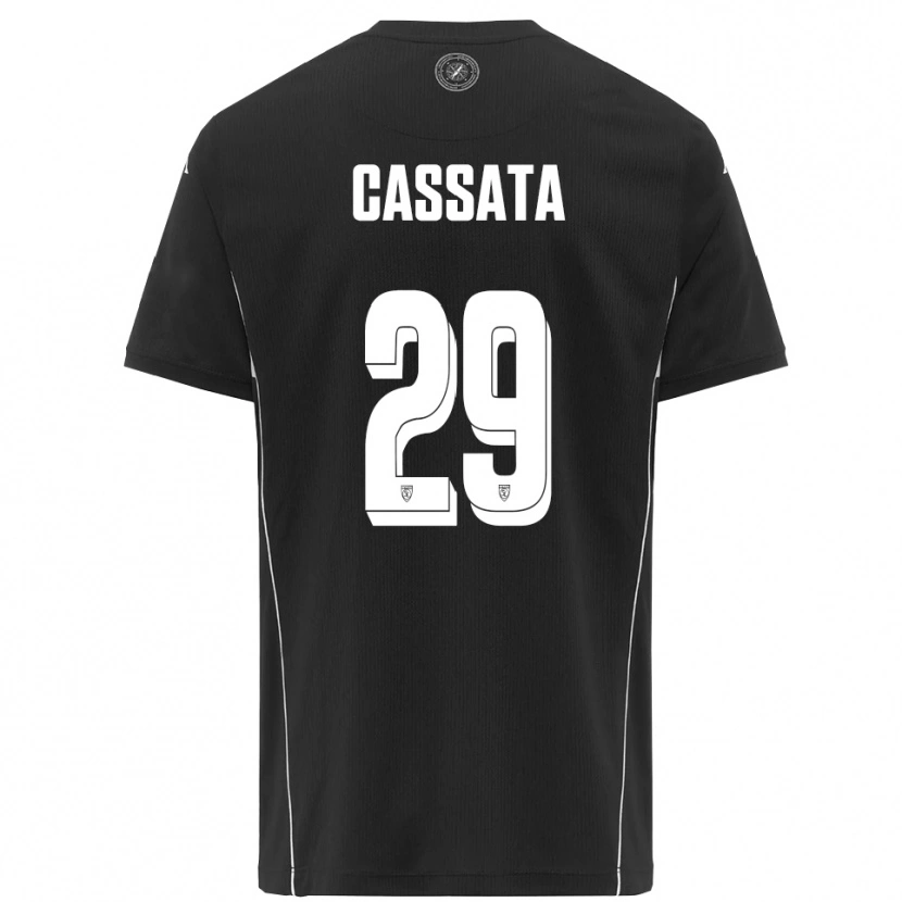 Danxen Kinder Francesco Cassata #29 Schwarz Weiß Auswärtstrikot Trikot 2025/26 T-Shirt