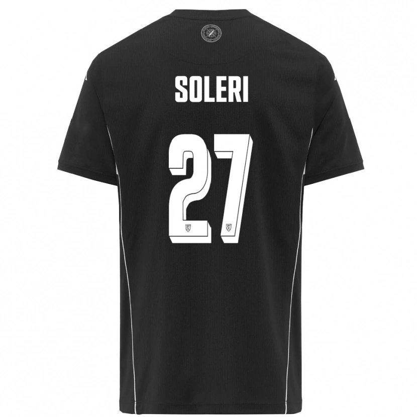 Danxen Kinder Edoardo Soleri #27 Schwarz Weiß Auswärtstrikot Trikot 2025/26 T-Shirt