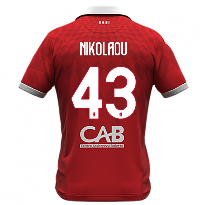 Danxen Kinder Dimitrios Nikolaou #43 Rot Weiß Auswärtstrikot Trikot 2025/26 T-Shirt