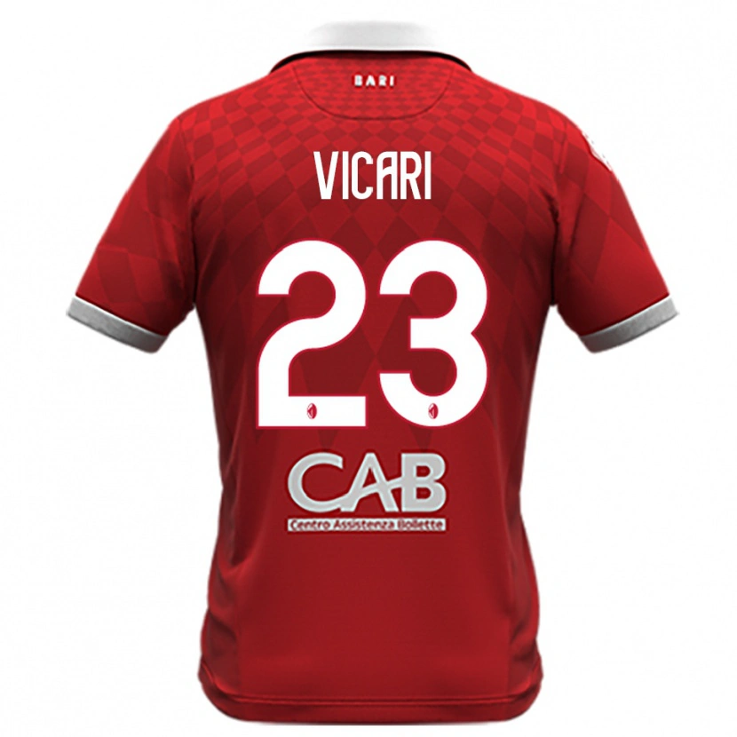 Danxen Kinder Francesco Vicari #23 Rot Weiß Auswärtstrikot Trikot 2025/26 T-Shirt