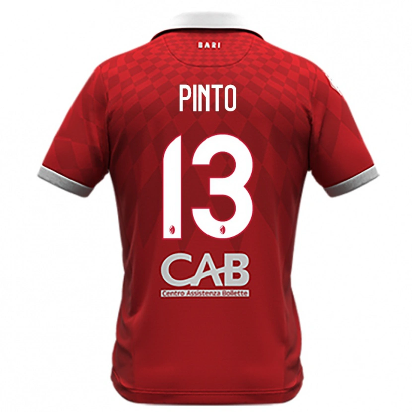 Danxen Kinder Francesco Pinto #13 Rot Weiß Auswärtstrikot Trikot 2025/26 T-Shirt