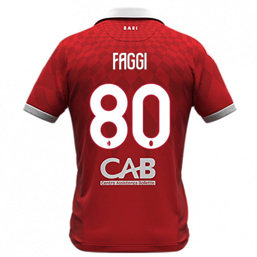 Danxen Kinder Filippo Faggi #80 Rot Weiß Auswärtstrikot Trikot 2025/26 T-Shirt