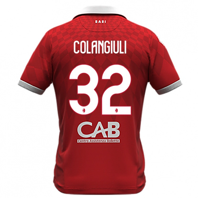 Danxen Kinder Vincenzo Colangiuli #32 Rot Weiß Auswärtstrikot Trikot 2025/26 T-Shirt