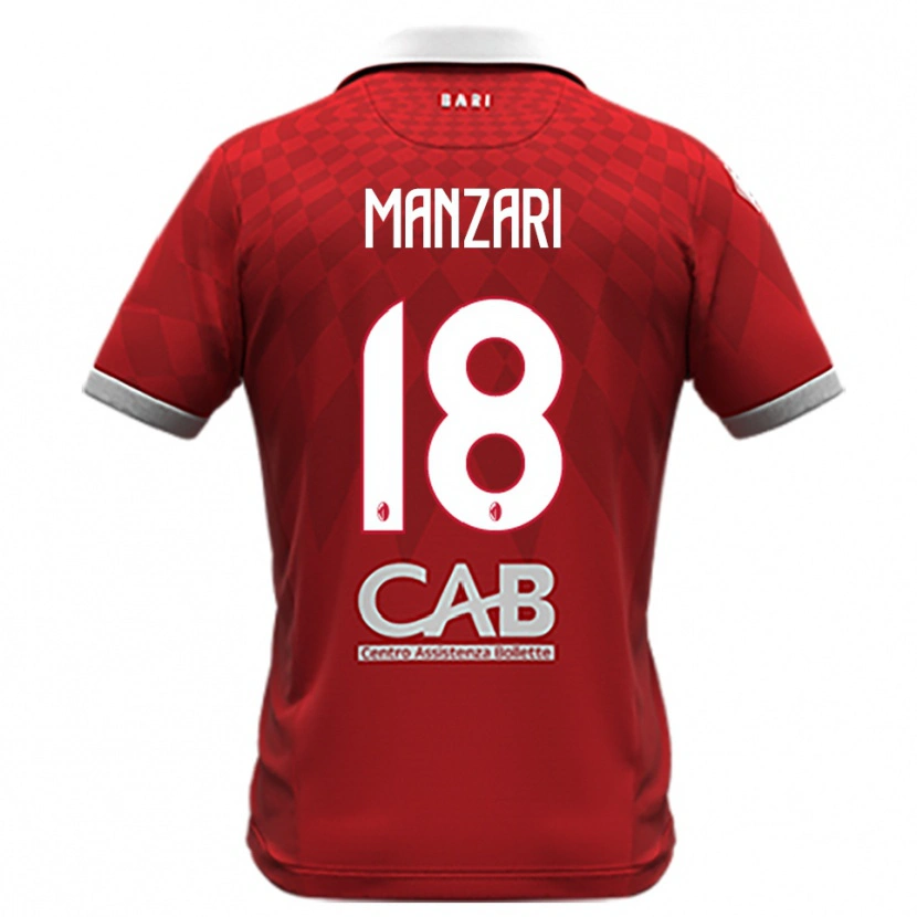 Danxen Kinder Giacomo Manzari #18 Rot Weiß Auswärtstrikot Trikot 2025/26 T-Shirt
