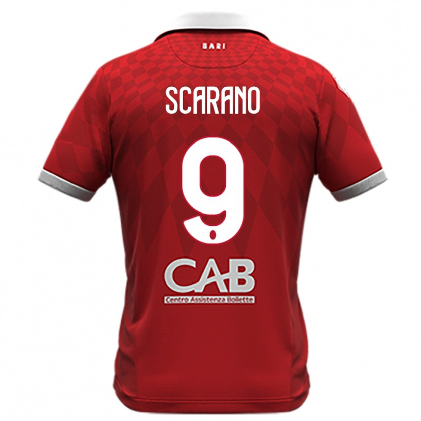 Danxen Kinder Giuseppe Scarano #9 Rot Weiß Auswärtstrikot Trikot 2025/26 T-Shirt