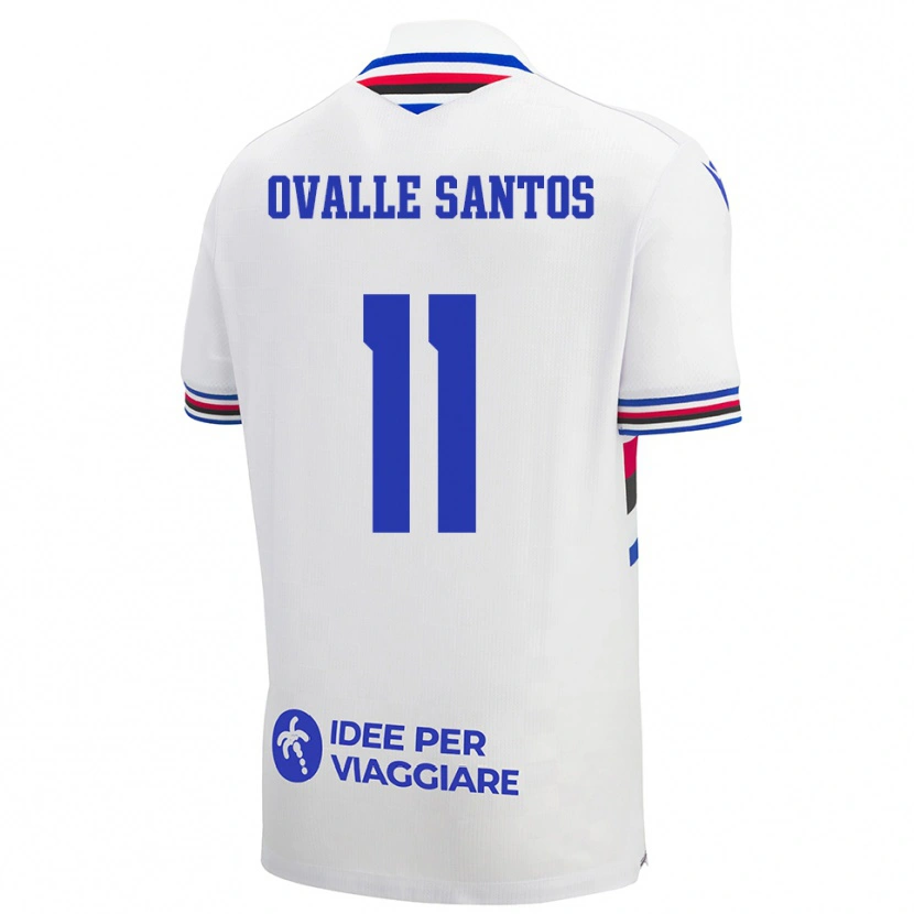 Danxen Kinder Alessandro Ovalle Santos #11 Weiß Blau Rot Auswärtstrikot Trikot 2025/26 T-Shirt