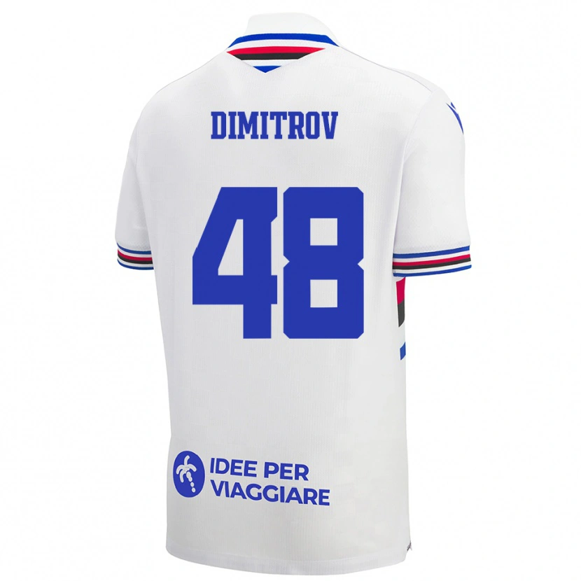 Danxen Kinder Martin Dimitrov #48 Weiß Blau Rot Auswärtstrikot Trikot 2025/26 T-Shirt