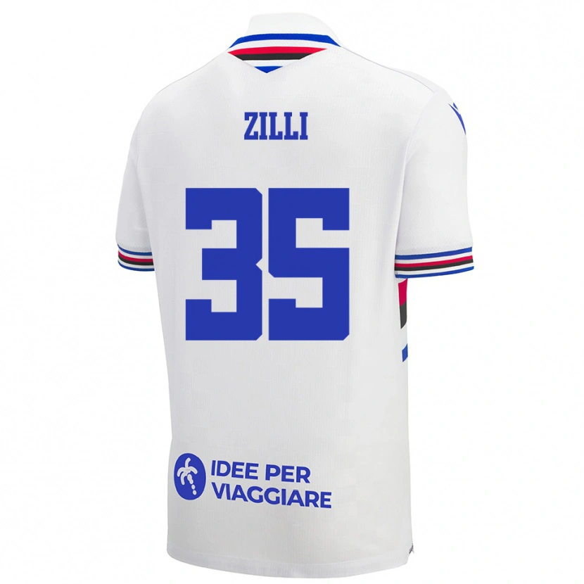 Danxen Kinder Elisa Zilli #35 Weiß Blau Rot Auswärtstrikot Trikot 2025/26 T-Shirt