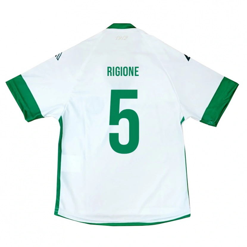 Danxen Kinder Michele Rigione #5 Weiß Grün Blau Auswärtstrikot Trikot 2025/26 T-Shirt