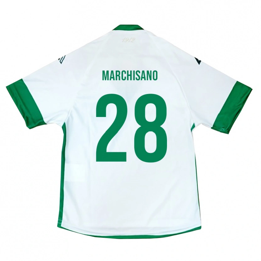 Danxen Kinder Matteo Marchisano #28 Weiß Grün Blau Auswärtstrikot Trikot 2025/26 T-Shirt