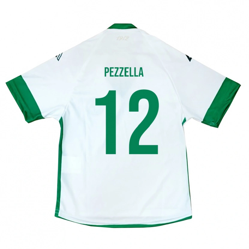 Danxen Kinder Giuseppe Pezzella #12 Weiß Grün Blau Auswärtstrikot Trikot 2025/26 T-Shirt