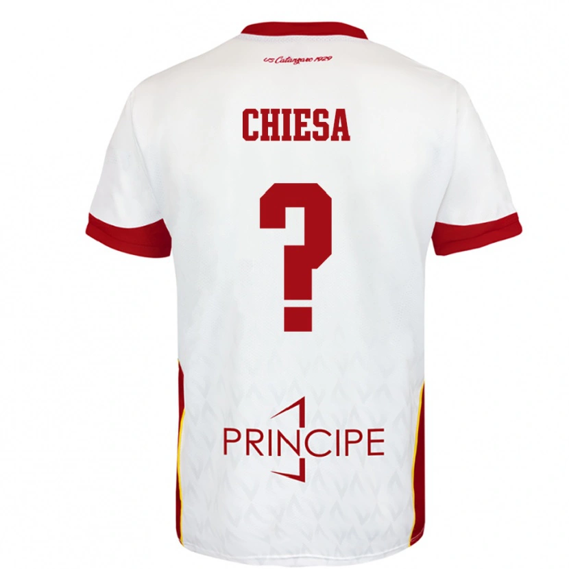Danxen Kinder Riccardo Chiesa #0 Weiß Rot Auswärtstrikot Trikot 2025/26 T-Shirt