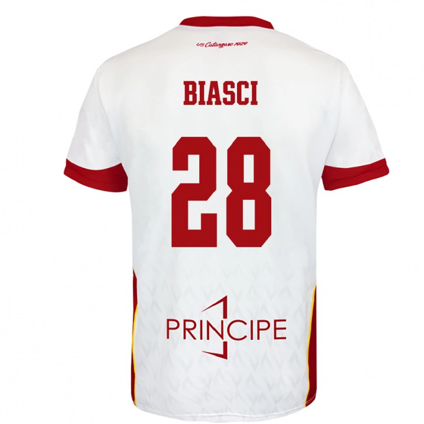 Danxen Kinder Tommaso Biasci #28 Weiß Rot Auswärtstrikot Trikot 2025/26 T-Shirt