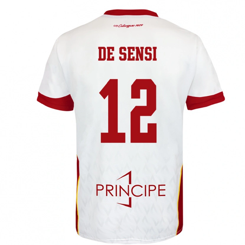 Danxen Kinder Giuseppe De Sensi #12 Weiß Rot Auswärtstrikot Trikot 2025/26 T-Shirt