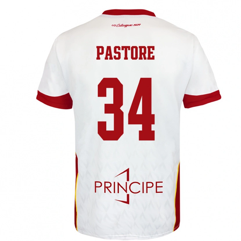 Danxen Kinder Federico Pastore #34 Weiß Rot Auswärtstrikot Trikot 2025/26 T-Shirt