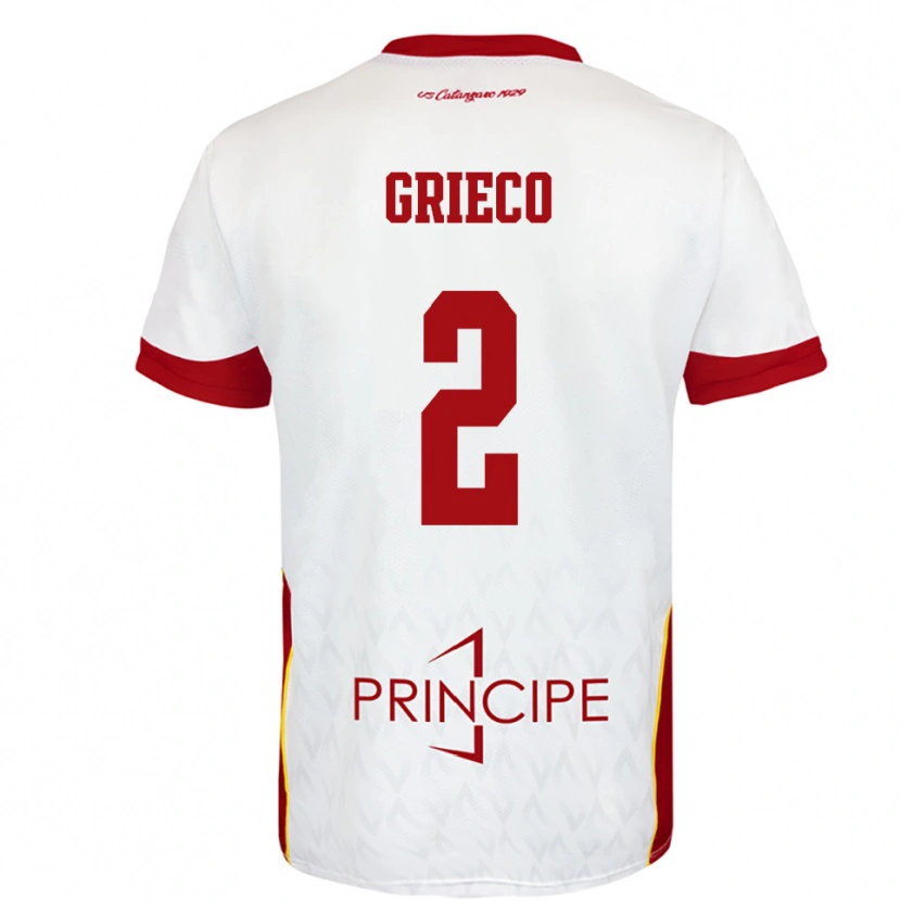 Danxen Kinder Salvatore Grieco #2 Weiß Rot Auswärtstrikot Trikot 2025/26 T-Shirt