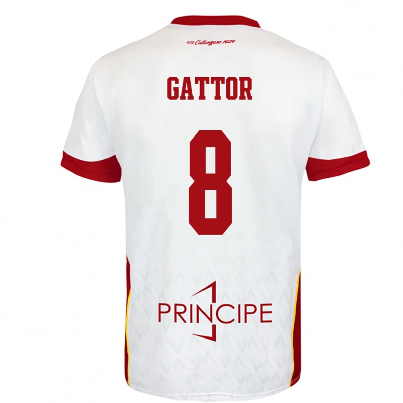 Danxen Kinder Gianluca Gattor #8 Weiß Rot Auswärtstrikot Trikot 2025/26 T-Shirt