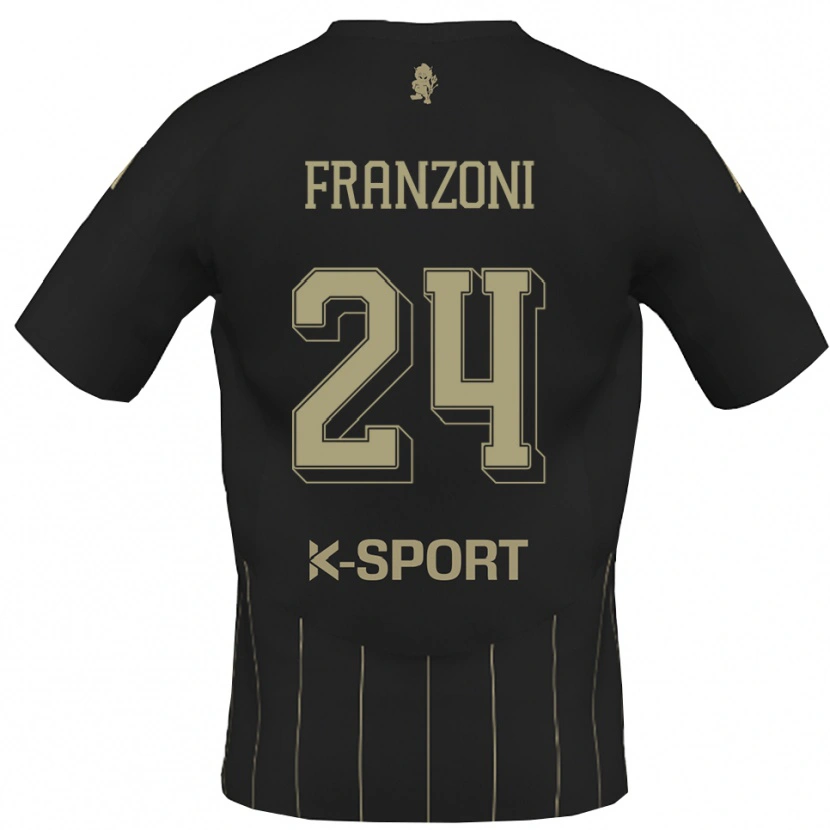 Danxen Kinder Andrea Franzoni #24 Grau Weiß Auswärtstrikot Trikot 2025/26 T-Shirt