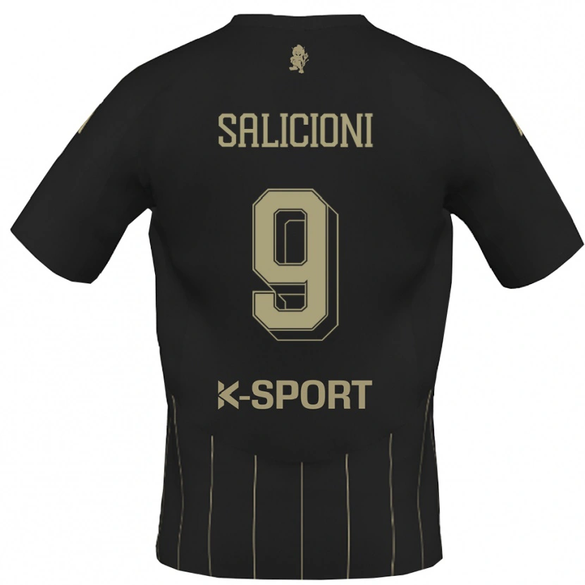 Danxen Kinder Fausto Salicioni #9 Grau Weiß Auswärtstrikot Trikot 2025/26 T-Shirt
