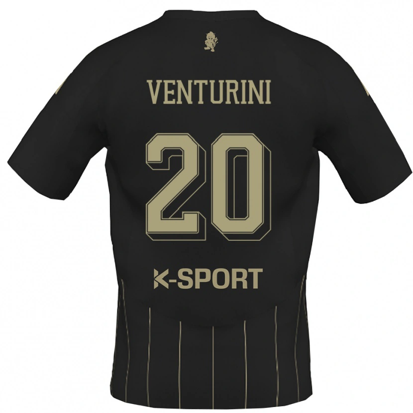 Danxen Kinder Mattia Venturini #20 Grau Weiß Auswärtstrikot Trikot 2025/26 T-Shirt